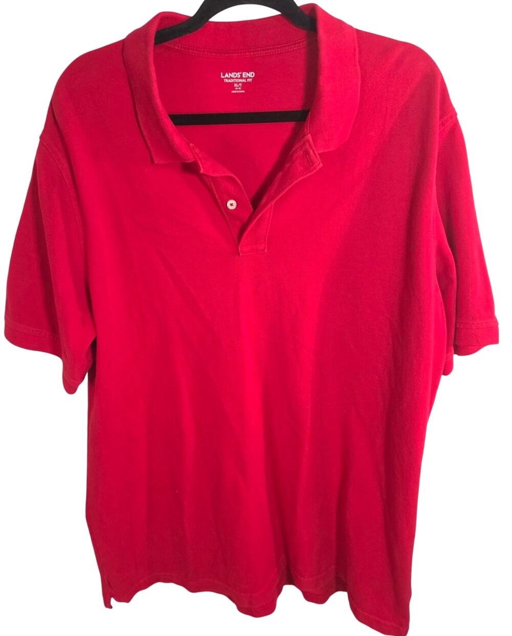 Lands' End Men's Red Polo Shirt XL Tall Traditional Fit
